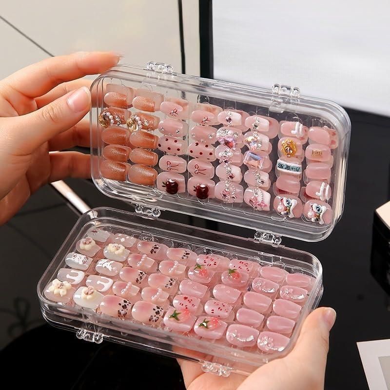 3 Fold Transparent Nail Organizer Case